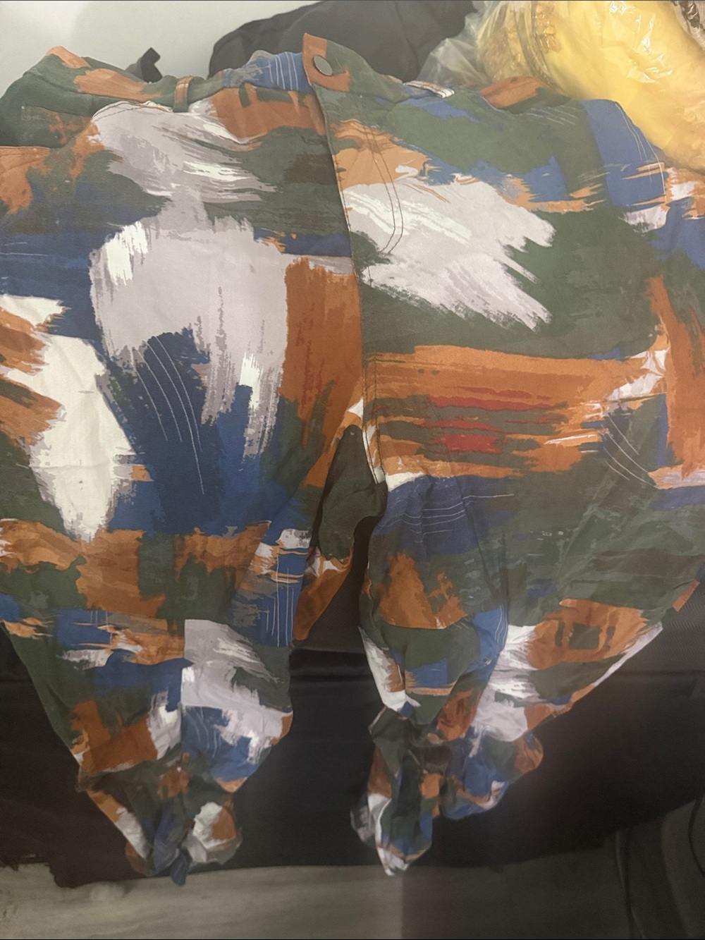 Paint-Brush Print Women's Joggers in Green & Blue